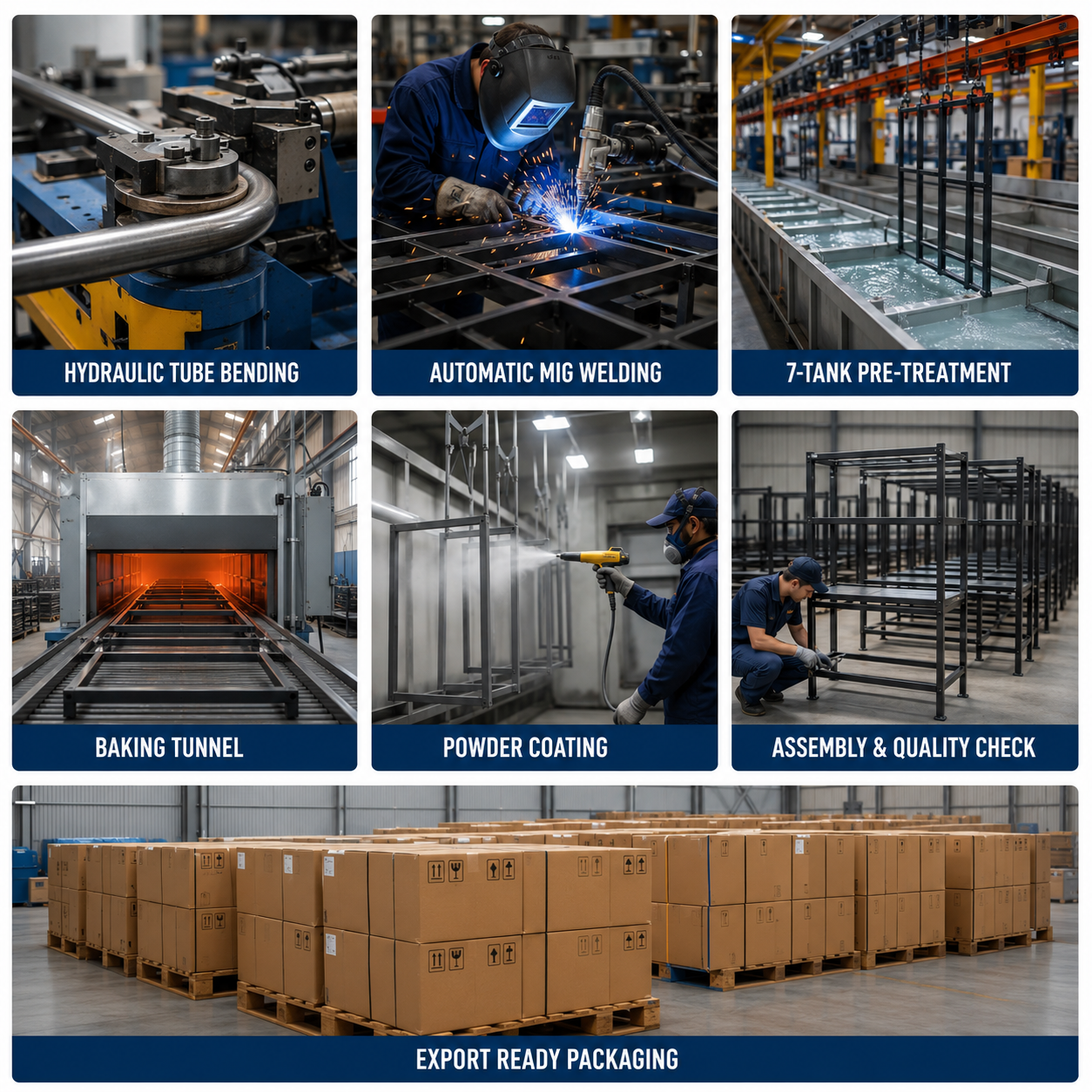 Robotic welding line inside plant