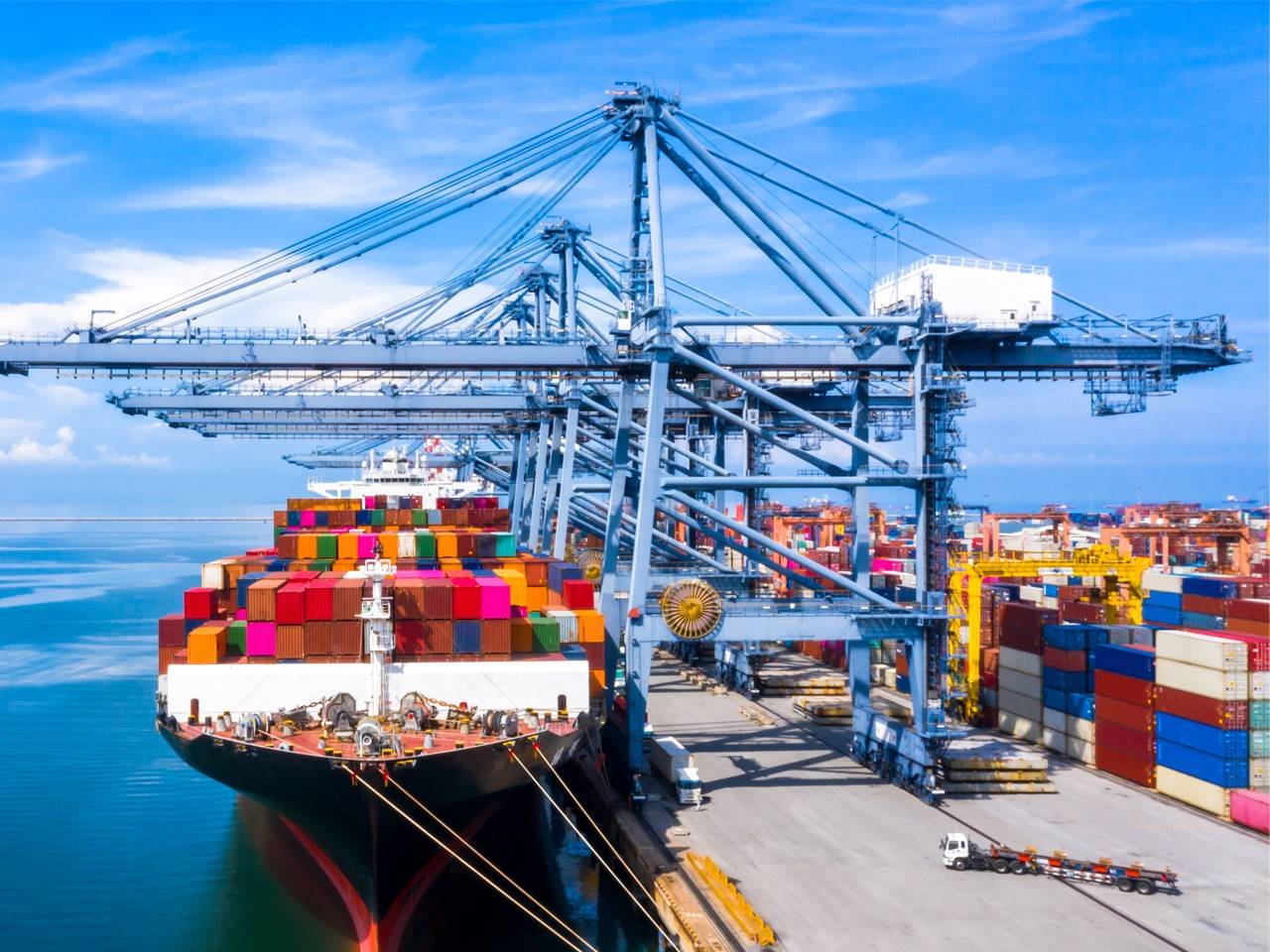 Shipping containers and logistics hub